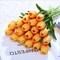 10Pcs Artificial Real Touch Tulips Faux Tulip Stems Wedding Bouquet (Orange)